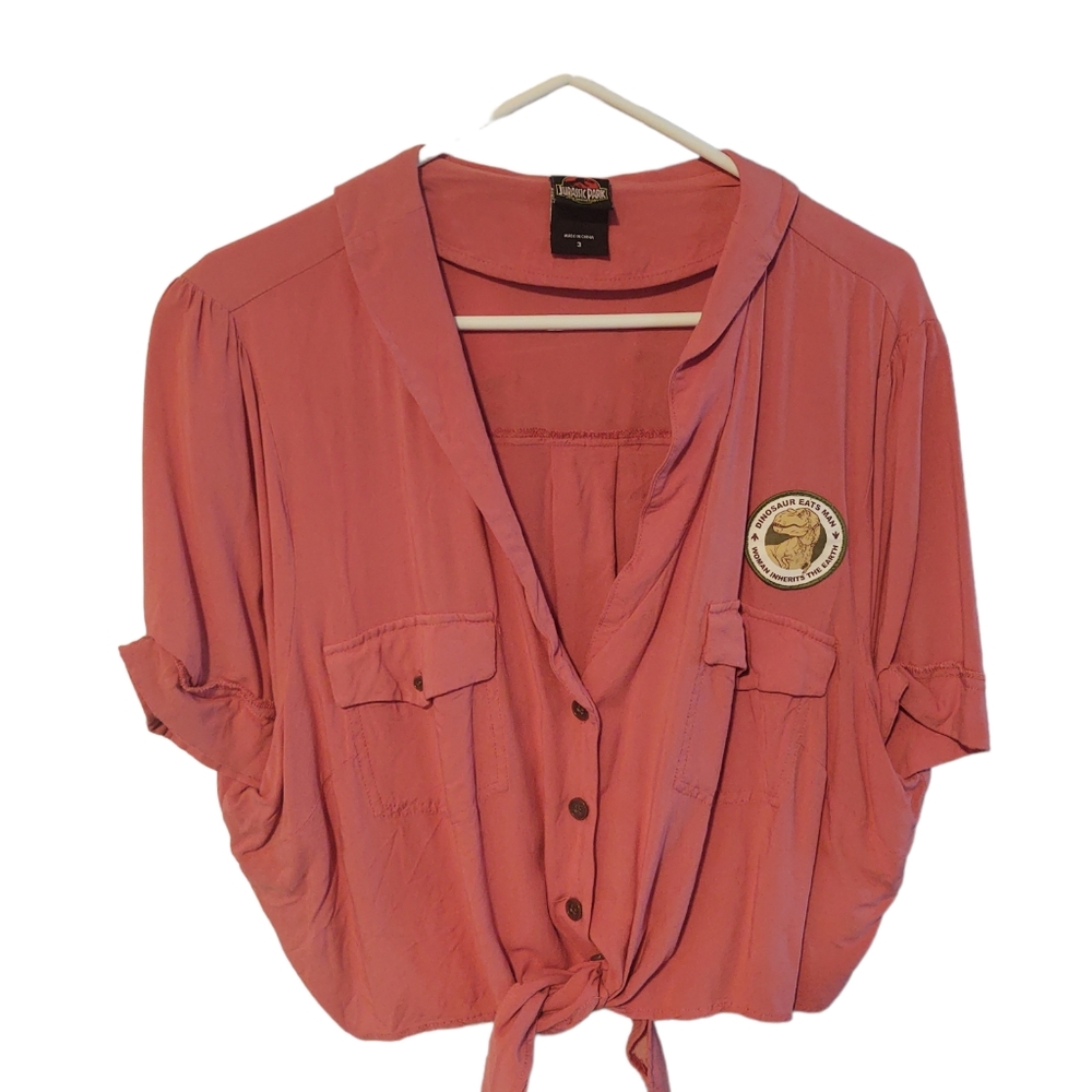 Jurassic Park Coral Tie Blouse